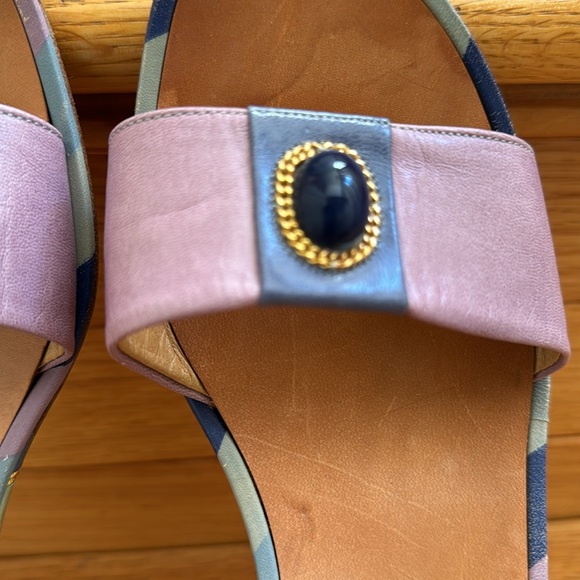 CCO PRICE DROP 🔥🔥 Beautiful Mario Prologue Lavender Leather Sandals Size 9.5 - Picture 3 of 7